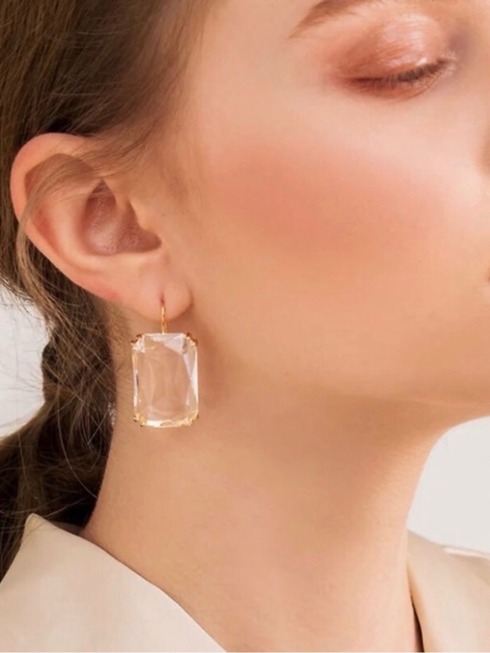 New For Love and Lemons Flirty Drop Crystal Earrings - Picture 7 of 8